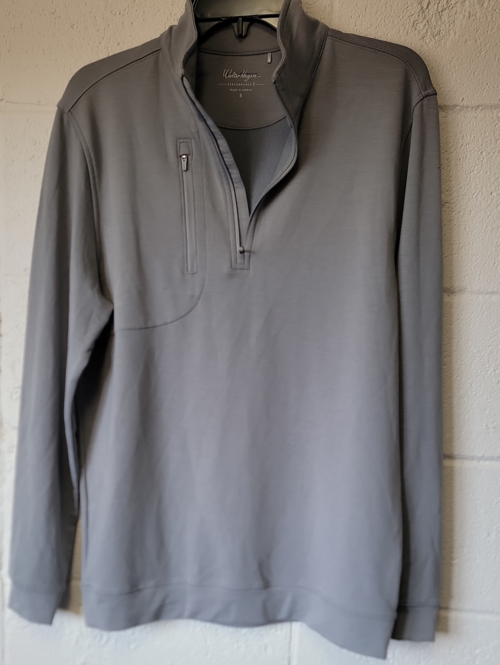 Walter Hagen Men's Light Gray Zip-Front Performance Sweater
